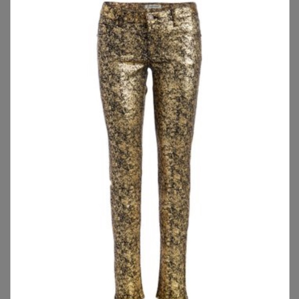 5/$25 🆕 Gold/Black Metallic Jeans Splattered Look